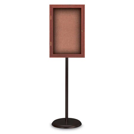 United Visual Products Corkboard, Triple Door, Radius Frame, 72x36", Satin/Amethyst UV7005-SATIN-AMETHY